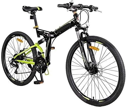 Folding Bike : ERGUI Mountain Bike Variable Speed Men Off-road Folding Double Shock Absorption Soft Tail Adult Student Bicycle