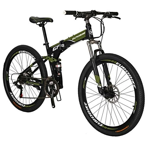 Folding Bike : Eurobike Folding Mountain Bicycles 27.5 inch Wheel Bike G7 (green)