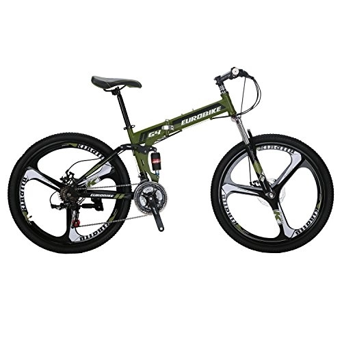Folding Bike : Eurobike Mountain Bikes, Tsm G7 Bicycle 27.5Inch, Folding Bike, Dual Disc Brake Bike (Orange 3-Spoke)