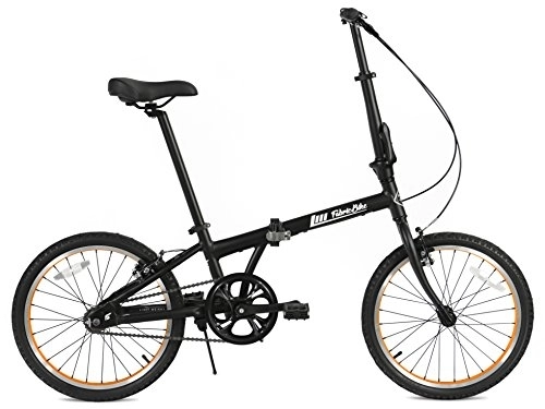 Folding Bike : FabricBike Folding Bicycle Alloy Frame Single Speed 3 Colours (Matte Black & Orange)