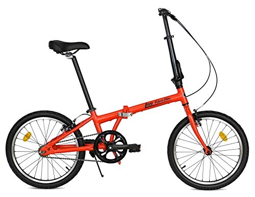 Folding Bike : FabricBike Folding Bicycle Alloy Frame Single Speed 3 Colours (Matte Red)