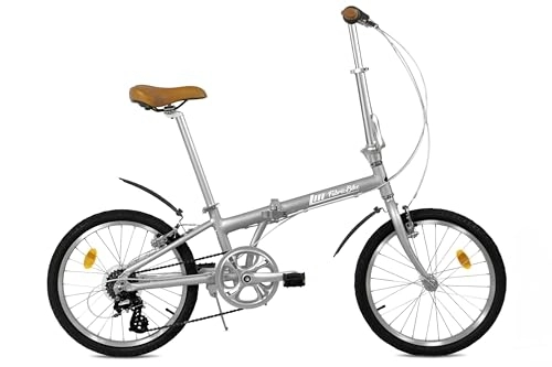 Folding Bike : FabricBike Folding Bicycle Alloy Frame Single Speed 3 Colours (Space Grey 7 SPEED W / Mudguard)
