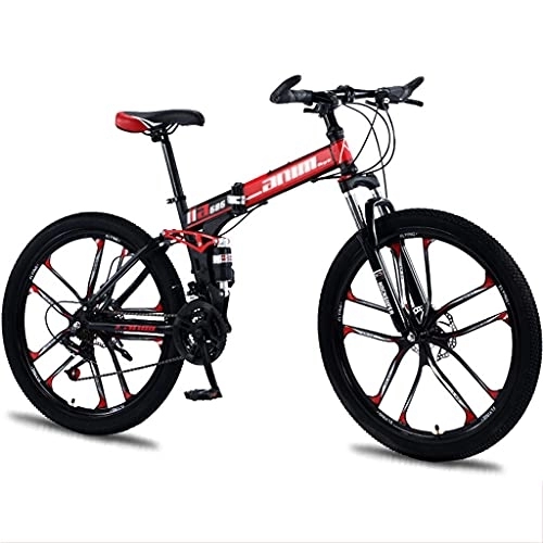 Folding Bike : FAXIOAWA Children's bicycle 26 Inch Folding Mountain Bike Full Suspension 24 Speed ​​Gears Disc Brakes with Shock Absorbers Bicycle for Men and Women (Size : 30 speed)