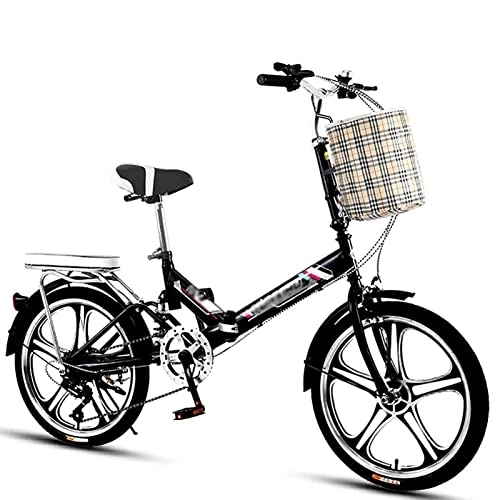Folding Bike : FAXIOAWA City Bike, Ultralight Portable Folding Bike, Lightweight Iron Frame, Foldable Compact Bicycle with Anti-Skid and Wear, Adult Men and Women, Outdoor Riding Trip