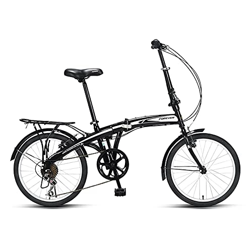 Folding Bike : FCYIXIA 7-speed Folding Bike Ultra-light Portable Commuter Bike for Men and Women (Color : White) zhengzilu (Color : Black)