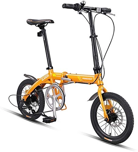 Folding Bike : FEE-ZC Universal City Bike 16 Inch 7-Speed Commuter Bicycle Fold Aluminum Alloy Frame For Unisex Adult