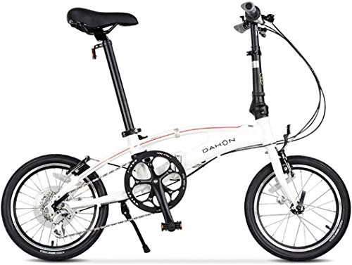 Folding Bike : FEE-ZC Universal City Bike 16 Inch 8-Speed Commuter Bicycle Fold Aluminum Alloy Frame For Unisex Adult