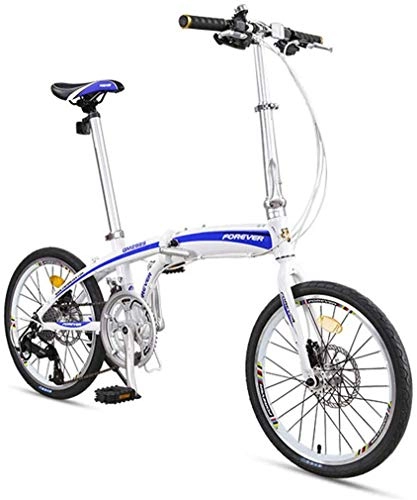 Folding Bike : FEE-ZC Universal City Bike 20 Inch 16-Speed Commuter Bicycle Fold Aluminum Alloy Frame For Unisex Adult