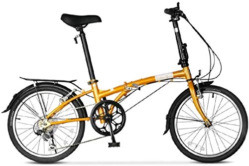 Folding Bike : FEE-ZC Universal City Bike 20 Inch 6-Speed Commuter Bicycle Fold High Carbon Steel Frame For Unisex Adult