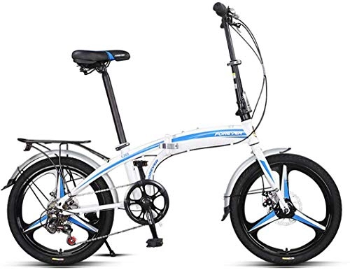Folding Bike : FEE-ZC Universal City Bike 20 Inch 7-Speed Commuter Bicycle Fold High Carbon Steel Frame For Unisex Adult