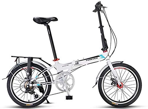 Folding Bike : FEE-ZC Universal City Bike 20 Inch 7-Speed Fold Bicycle With Mechanical Disc Brake For Unisex Adult