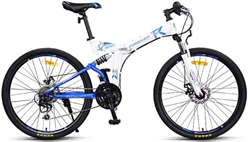 Folding Bike : FEE-ZC Universal City Bike 24-Speed Commuter Bicycle Fold High Carbon Steel Frame For Unisex Adult