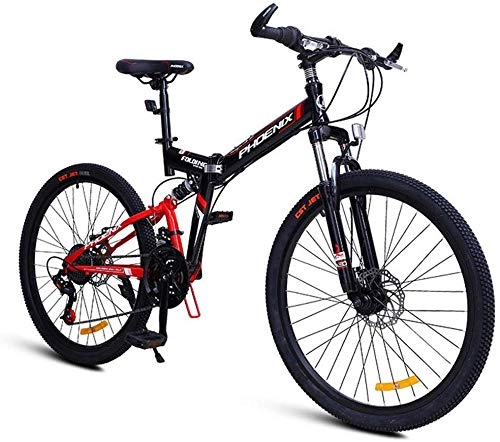 Folding Bike : FEE-ZC Universal City Bike 24-Speed Fold Bicycle With Double Shock Absorption For Unisex Adult