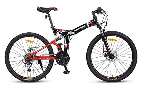 Folding Bike : FEFCK 26 Inch Mountain Bike Cross-country Variable Speed Adult Foldable Soft Tail Bicycle Unisex Ultra-light And Portable 24-speed B