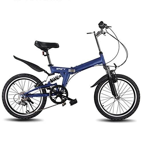 Folding Bike : FETION Children's bicycle Folding Bicycle Bike for Adult Ultra Light, Women's Light Work 6 Speed Portable Adult 20 inch Small Student Male Bicycle / 8587 (Color : Style2)