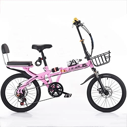 Folding Bike : FETION Children's bicycle Variable Speed Folding Bicycle Bike for Adult Ultra Light Women's Light Work Variable Speed Portable Adult Small Student Male Bicycle / 8579 (Color : Style4, Size : 20inch)