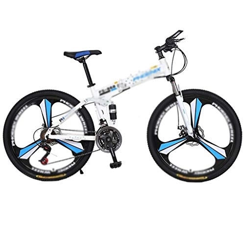 Folding Bike : Ffshop Folding Bikes Folding Bike, 26-inch Wheels Portable Carbike Bicycle Adult Students Ultra-Light Portable Damping Bicycle (Color : Blue, Size : 21 speed)