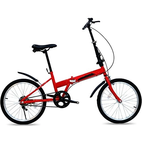 Folding Bike : Ffshop Folding Bikes Folding Bike Portable Folding Bike Bicycle Adult Students Ultra-Light Portable Man And Woman City Riding(20 Inches) Damping Bicycle (Color : Red)