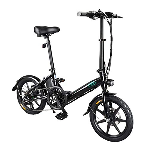 Folding Bike : FIIDO D3S Folding Bike - Variable Speed Electric Bicycle Aluminum Alloy 250W E-Bike with 16" Wheels (Black, D3S Variable Speed)