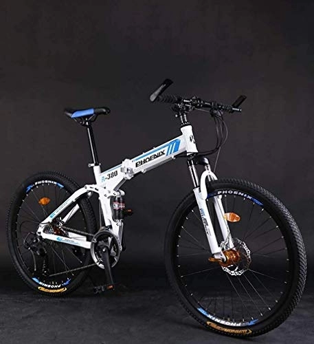 Folding Bike : Foldable Adult Mountain Bike, Double Disc Brake Bikes, Beach Snowmobile Bicycle, Upgrade High-Carbon Steel Frame, 26 Inch Wheels