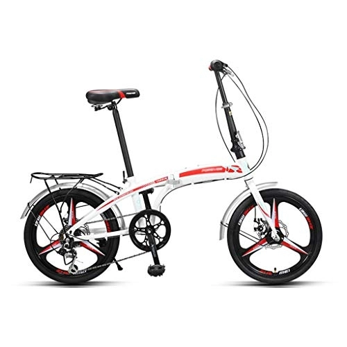 Folding Bike : Foldable bicycle 20 inch adult variable speed car Male and female students cycling Mountain shock absorber bike Load 100kg 7 speeds (Color : Orange, Size : 150 * 45 * 99-110cm)