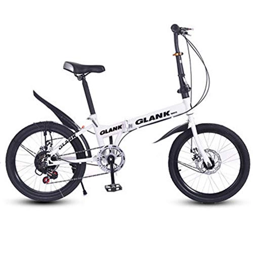 Folding Bike : Foldable Bicycle 20 Inches Comfortable, Light and Compact 7-speed Disc Brake Variable Speed Bicycle is Suitable for Men and Women Folding Bicycles, Students and Urban Commuters, Etc.