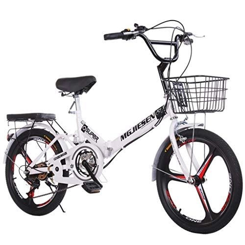 Folding Bike : foldable bicycle Folding Bike, 20-inch Wheels，Transmission 6 Speed，Shock-Absorbing Bicycle for Male and Female Adult Lady Bike bikes