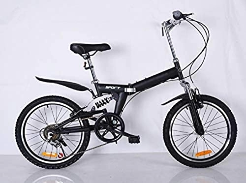 Folding Bike : Foldable Bike, 20 Inch Comfortable Mobile Portable Compact Lightweight 6 Speed Finish Great Suspension Folding Bike for Men Women - Students and Urban Commuters, Baifantastic