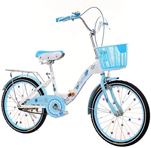 Folding Bike : Foldable Men And Women Folding Bike - Children's Bicycle 18 / 20 / 22 Inch 6-14 Years Old Student Car Female Speed Folding Self-Driving Bicycle Speed City Bicycle, bluesinglespeed, 22inches