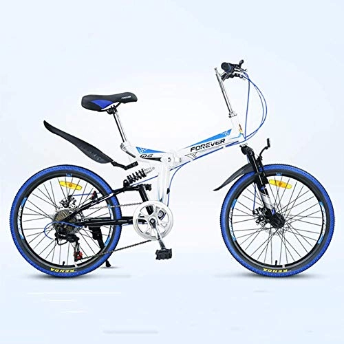 Folding Bike : Foldable Mountain Bicycle, 24"Foldable Front And Rear Mechanical Disc Brakes High Carbon Steel Frame 24 Speed Double Shock Absorption Speed Male And Female Adult Bicycle