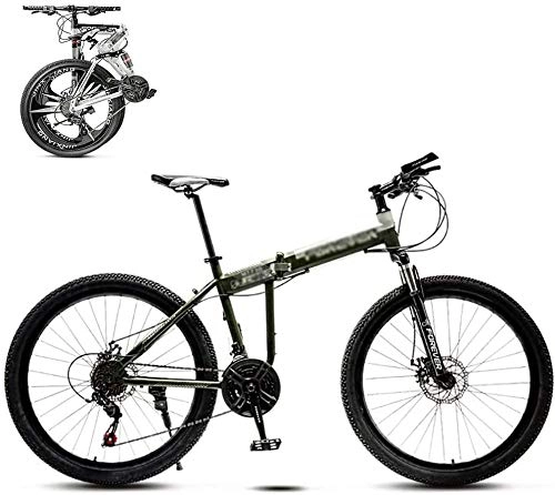 Folding Bike : Foldable Mountain Bike 8 Seconds Fast Folding MTB Bicycle 26 Inches 21 Speed Steel Frame Dual Disc Brake Folding Bike for Off-road Outdoor City Cycling Travel-26Inch_B