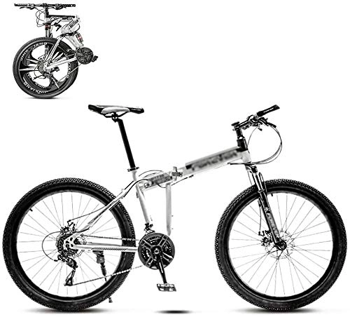 Folding Bike : Foldable Mountain Bike 8 Seconds Fast Folding MTB Bicycle 26 Inches 21 Speed Steel Frame Dual Disc Brake Folding Bike for Off-road Outdoor City Cycling Travel-26Inch_C