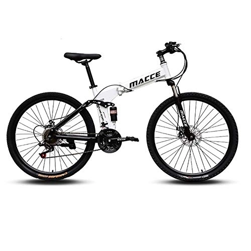 Folding Bike : Foldable Mountain Bike, MTB Bicycle, 26 Inches 21 Speed, Steel Frame Dual Disc Brake Folding Bike, for Aerobic Exercise, Endurance Training fengong