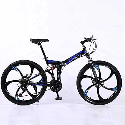 Folding Bike : Foldable MountainBike, MTB Bicycle With 3 Cutter Wheel, 8 Seconds Fast Folding Mens Women Adult All Terrain Mountain Bike, Maximum Load 180kg, 014 27stage Shift, 24 inches