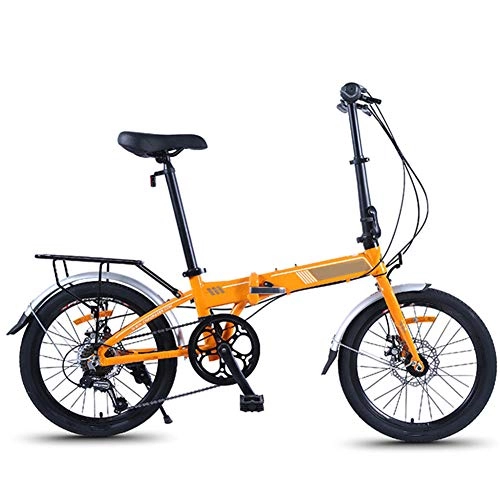 Folding Bike : Folding Bicycle 20 inch Adult Men and Women Type Shifting Aluminum Alloy Portable Mini Step 7 Variable Speed Brakes light and Convenient Not Take Space, D