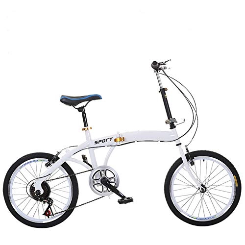 Folding Bike : Folding Bicycle 20-inch Carbon Fiber Frame Foldable Bicycle with 7-speed Transmission System and Dual Disc Brakes. Small Portable City Bicycle