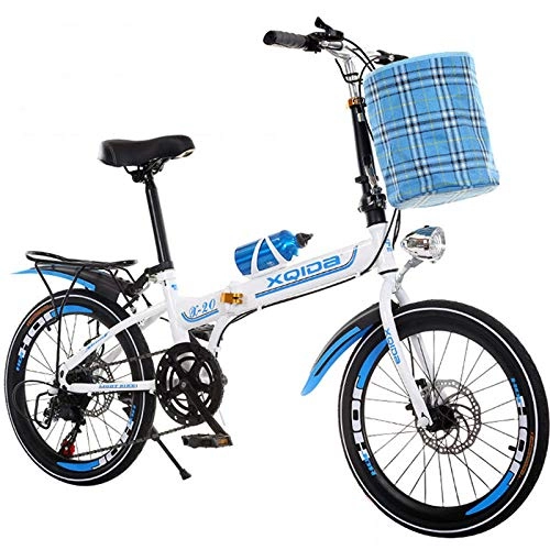 Folding Bike : Folding Bicycle 20 inch Variable Speed Adult Light Mini Wheel Bicycle-Variable Speed