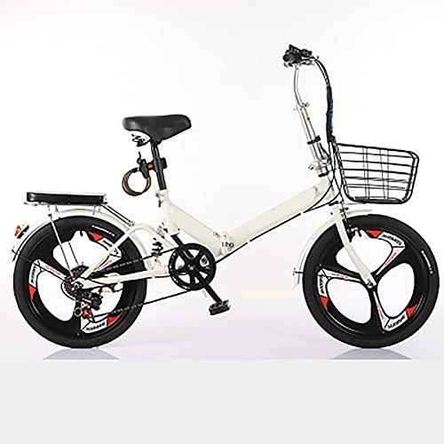 Folding Bike : Folding Bicycle, 20-Inch Women's Ultra-Light Portable Male And Female Adult Small Variable Speed Student Bicycle, B