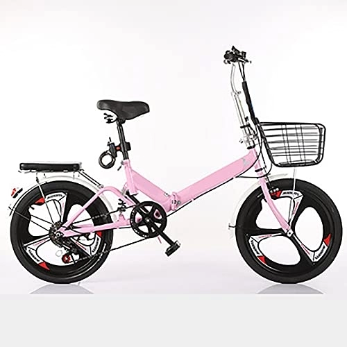 Folding Bike : Folding Bicycle, 20-Inch Women's Ultra-Light Portable Male And Female Adult Small Variable Speed Student Bicycle, D