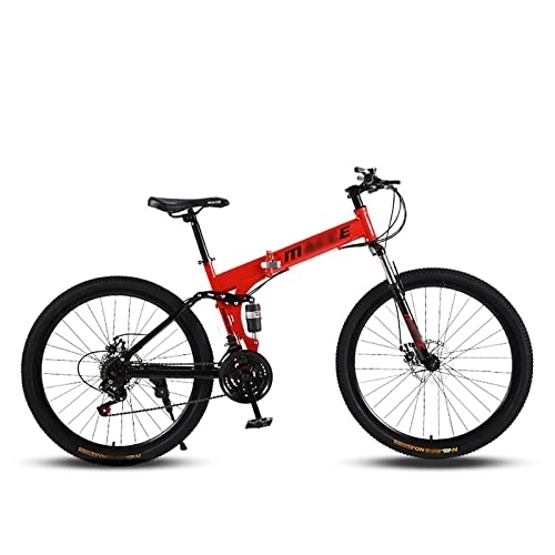 Folding Bike : Folding Bicycle 24 Inch / 26 Inch Variable Speed Shock Absorption Bicycle Disc Brake Student Mountain Bike(Size:26in)