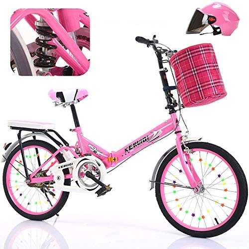 Folding Bike : Folding Bicycle Adult 16 Inch Children Ultra Light Aluminum Alloy Mini Portable Bicycle Suitable For Traveling In The Wild City, 001