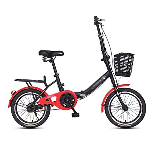 Folding Bike : Folding Bicycle Adult Bike Student Bicycles 20 Inch Bikes Leisure Sports Bike (Color : Red, Size : 20 inches)