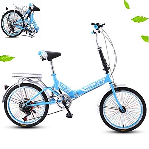 Folding Bike : Folding Bicycle Adult, Shock Absorption Ultra Light Portable Male and Female Students Youth Leisure Travel Bicycle