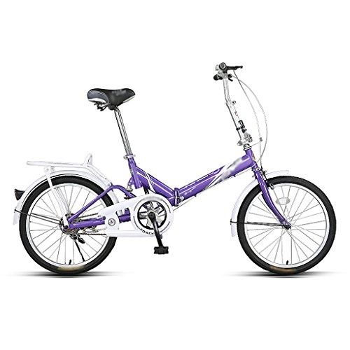 Folding Bike : Folding bicycle adult student light carrying 20-inch mini bike ( Color : Purple )