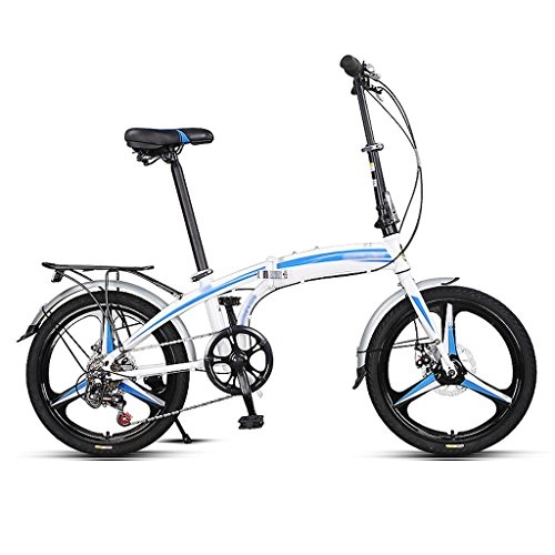 Folding Bike : Folding bicycle adult student light carrying mini 7 speed 20 inch bike ( Color : White )