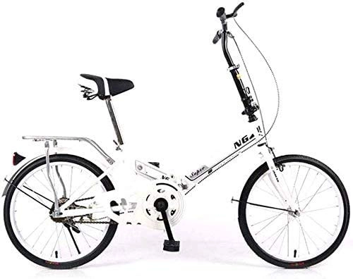 Folding Bike : Folding Bicycle for Ladies And Men 20" Lightweight Alloy Adult Folding Mountain Bike Bicycle, Ultra Light Speed Portable Bicycle To Work School Commute Traveling In The Wild City, 1Speed