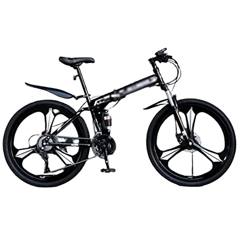 Folding Bike : Folding Bicycle High Carbon Steel Frame Double Disc Brake Ultra-light Adult Mountain Cross-country Variable Speed Bicycle (D 26inch)
