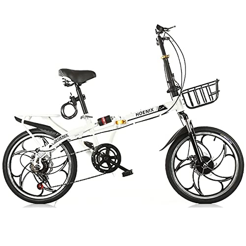 Folding Bike : Folding Bicycle, Male And Female Adults, Variable Speed, Ultra-Light And Portable, 16-Inch Small Road Bicycles, 20-Inch Bicycles, Double Shock-Absorbing Disc Brakes And One Wheel