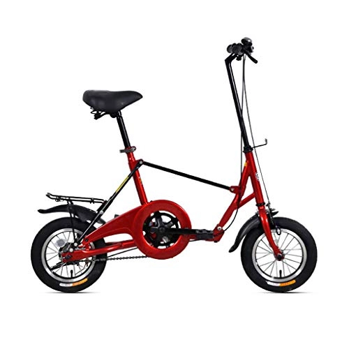 Folding Bike : Folding bicycle mini student adult men and women work bicycle 35cm small wheel - red