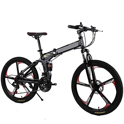Folding Bike : Folding Bicycle Mountain Bike, 24 And 26 Inch Knife High Carbon Steel Double Disc Brake Adult Exercise Mountain Bicycle, 24 inches, 24 speed